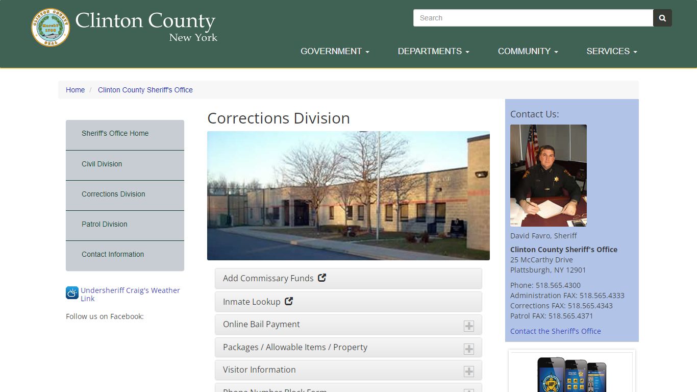 Corrections Division | Clinton County New York